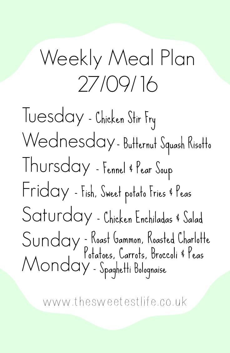 Weekly Meal Plan ( Family Of Four)